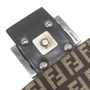 フェンディ FENDI ズッキーノ 8BT075 ブラウン キャンバス レザー ショルダーバッグ シルバー金具 茶