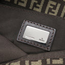 フェンディ FENDI ズッキーノ 8BT075 ブラウン キャンバス レザー ショルダーバッグ シルバー金具 茶