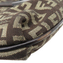 フェンディ FENDI ズッキーノ 8BT075 ブラウン キャンバス レザー ショルダーバッグ シルバー金具 茶