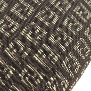 フェンディ FENDI ズッキーノ 8BT075 ブラウン キャンバス レザー ショルダーバッグ シルバー金具 茶