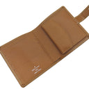 ルイヴィトン LOUIS VUITTON ポルトビエ コンパクト M63551 キャメル エピレザー 二つ折り財布 シルバー金具 茶 コンパクト財布