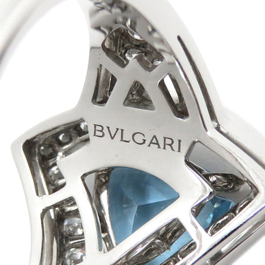 ブルガリ BVLGARI ディーヴァ ドリーム ホワイトゴールド K18WG ダイヤモンド アクアマリン リング 指輪 750 18金 12号