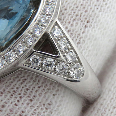 ブルガリ BVLGARI ディーヴァ ドリーム ホワイトゴールド K18WG ダイヤモンド アクアマリン リング 指輪 750 18金 12号