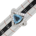 ブルガリ BVLGARI ディーヴァ ドリーム ホワイトゴールド K18WG ダイヤモンド アクアマリン リング 指輪 750 18金 12号