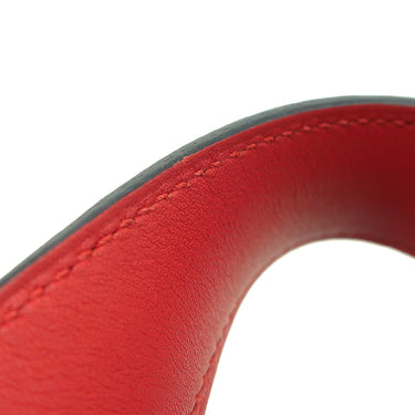 エルメス HERMES ピコタンロックMM エクラ ブルーデュノール×ルージュドゥクール トリヨンクレマンス スイフト ハンドバッグ シルバー金具 水色 赤 バイカラー