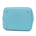 エルメス HERMES ピコタンロックMM エクラ ブルーデュノール×ルージュドゥクール トリヨンクレマンス スイフト ハンドバッグ シルバー金具 水色 赤 バイカラー