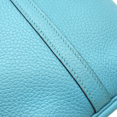 エルメス HERMES ピコタンロックMM エクラ ブルーデュノール×ルージュドゥクール トリヨンクレマンス スイフト ハンドバッグ シルバー金具 水色 赤 バイカラー