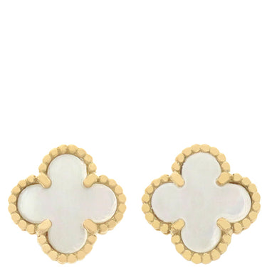 ヴァンクリーフアーペル Van Cleef & Arpels スウィート アルハンブラ VCARA44800 パールホワイトXイエローゴールド K18YG マザーオブパール ピアス 750YG 18K