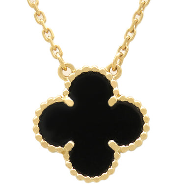 ヴァンクリーフアーペル Van Cleef & Arpels ヴィンテージ アルハンブラ ペンダント VCARA45800 ブラックXイエローゴールド K18YG オニキス ネックレス 黒 Au750 18K