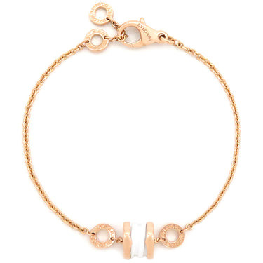 ブルガリ BVLGARI ビーゼロワン エレメント ピンクゴールドXホワイト K18PG セラミック SM ブレスレット ローズゴールド