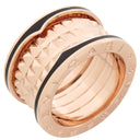 ブルガリ BVLGARI ビーゼロワン ロック B-zero1 4バンドリング 357957 ピンクゴールド×ブラック K18PG セラミック #51(JP11) リング 指輪 黒 750PG 18金 10号