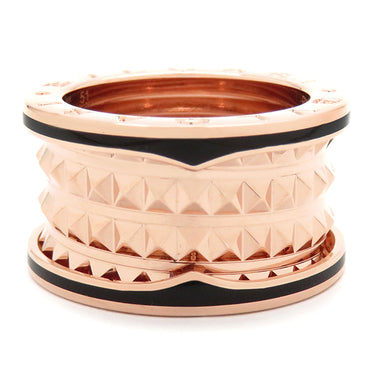 ブルガリ BVLGARI ビーゼロワン ロック B-zero1 4バンドリング 357957 ピンクゴールド×ブラック K18PG セラミック #51(JP11) リング 指輪 黒 750PG 18金 10号