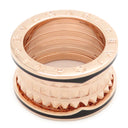 ブルガリ BVLGARI ビーゼロワン ロック B-zero1 4バンドリング 357957 ピンクゴールド×ブラック K18PG セラミック #51(JP11) リング 指輪 黒 750PG 18金 10号