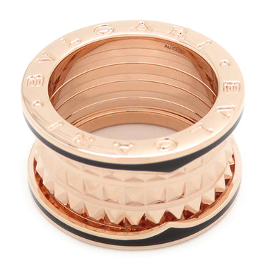 ブルガリ BVLGARI ビーゼロワン ロック B-zero1 4バンドリング 357957 ピンクゴールド×ブラック K18PG セラミック #51(JP11) リング 指輪 黒 750PG 18金 10号