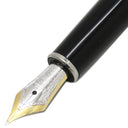 モンブラン Montblanc マイスターシュテュック ソリテール ドゥエ ブラック×シルバー メタル プレシャスレジン K18(ペン先) 万年筆 F(細字) インク切れ カートリッジ/インク吸入両用式