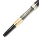 モンブラン Montblanc マイスターシュテュック ソリテール ドゥエ ブラック×シルバー メタル プレシャスレジン K18(ペン先) 万年筆 F(細字) インク切れ カートリッジ/インク吸入両用式