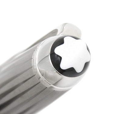 モンブラン Montblanc マイスターシュテュック ソリテール ドゥエ ブラック×シルバー メタル プレシャスレジン K18(ペン先) 万年筆 F(細字) インク切れ カートリッジ/インク吸入両用式