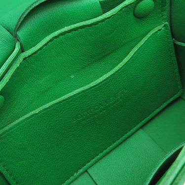 ボッテガヴェネタ BOTTEGA VENETA キャンディ カセット マキシイントレチャート 666688 グリーン ラムスキン ショルダーバッグ ゴールド金具 クロスボディ 緑