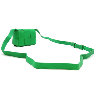 ボッテガヴェネタ BOTTEGA VENETA キャンディ カセット マキシイントレチャート 666688 グリーン ラムスキン ショルダーバッグ ゴールド金具 クロスボディ 緑