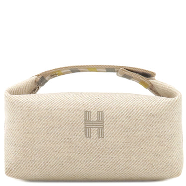 エルメス HERMES ブリッド ア ブラック オ カレPM セーグル ウール ポーチ シルバー金具 ハンドバッグ バニティバッグ