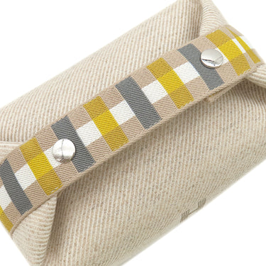 エルメス HERMES ブリッド ア ブラック オ カレPM セーグル ウール ポーチ シルバー金具 ハンドバッグ バニティバッグ