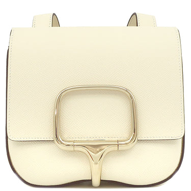 エルメス HERMES デッラ カヴァッレリア ミニ ナタ ヴォーエプソン ショルダーバッグ シャンパンゴールド金具 アイボリー