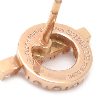 エルメス HERMES フィネス ピンクゴールド K18PG ダイヤモンド ピアス 34Pダイヤ 750 ローズゴールド トグルクラスプ