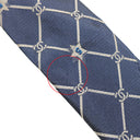 シャネル CHANEL ココマーク 5スター 9.5cm ネイビー×シルバー シルク ネクタイ 紺 星