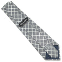 シャネル CHANEL CHANELロゴ 9.5cm グレー×シルバー シルク ネクタイ 格子柄