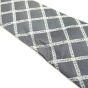 シャネル CHANEL CHANELロゴ 9.5cm グレー×シルバー シルク ネクタイ 格子柄