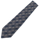 シャネル CHANEL 斜め格子 9.5cm ブラック×マルチカラー シルク ネクタイ 黒