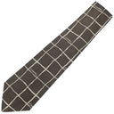 シャネル CHANEL 格子柄 9.5cm ブラウン シルク ネクタイ 茶