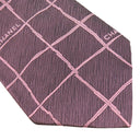 シャネル CHANEL 格子柄 9cm ボルドー シルク ネクタイ CHANEL ロゴ