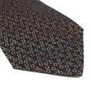 シャネル CHANEL CO柄 9.5cm ブラック×ゴールド シルク ネクタイ 黒 アルファベット