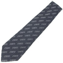 シャネル CHANEL COCO柄 9cm ネイビー シルク ネクタイ 紺 アルファベット