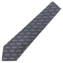 シャネル CHANEL COCO柄 9.5cm グレー×ネイビー シルク ネクタイ 総柄