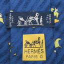 エルメス HERMES 総柄 9cm ネイビー シルク ネクタイ ペガサス柄