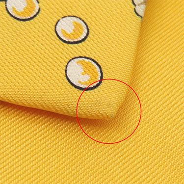 エルメス HERMES クラバット 9cm イエロー シルク ネクタイ 貝柄 貝殻 真珠