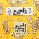 エルメス HERMES クラバット 9cm イエロー シルク ネクタイ 貝柄 貝殻 真珠
