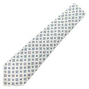 シャネル CHANEL CHANELココマーク 9.5cm ブルー×ホワイト シルク ネクタイ 雪 結晶柄