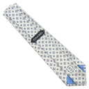 シャネル CHANEL CHANELココマーク 9.5cm ブルー×ホワイト シルク ネクタイ 雪 結晶柄