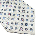 シャネル CHANEL CHANELココマーク 9.5cm ブルー×ホワイト シルク ネクタイ 雪 結晶柄