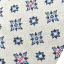 シャネル CHANEL CHANELココマーク 9.5cm ブルー×ホワイト シルク ネクタイ 雪 結晶柄