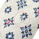 シャネル CHANEL CHANELココマーク 9.5cm ブルー×ホワイト シルク ネクタイ 雪 結晶柄