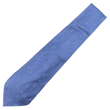 シャネル CHANEL クローバー柄 9.5cm ブルー シルク ネクタイ 総柄 ココマーク