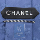 シャネル CHANEL クローバー柄 9.5cm ブルー シルク ネクタイ 総柄 ココマーク