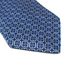 シャネル CHANEL ココマーク 花 ダイヤ柄 9.5cm ブルー×ネイビー シルク ネクタイ 青 紺