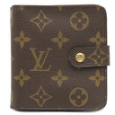 ルイヴィトン LOUIS VUITTON コンパクトジップ M61667 モノグラム モノグラムキャンバス 二つ折り財布 ゴールド金具 コンパクトウォレット 茶