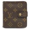 ルイヴィトン LOUIS VUITTON コンパクトジップ M61667 モノグラム モノグラムキャンバス 二つ折り財布 ゴールド金具 コンパクトウォレット 茶