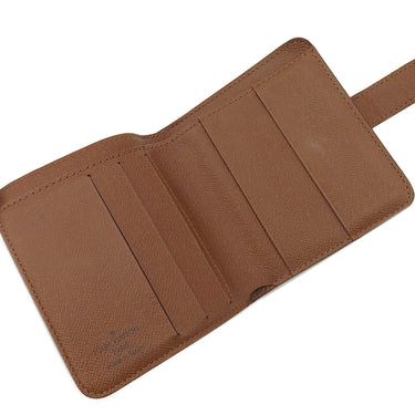 ルイヴィトン LOUIS VUITTON コンパクトジップ M61667 モノグラム モノグラムキャンバス 二つ折り財布 ゴールド金具 コンパクトウォレット 茶